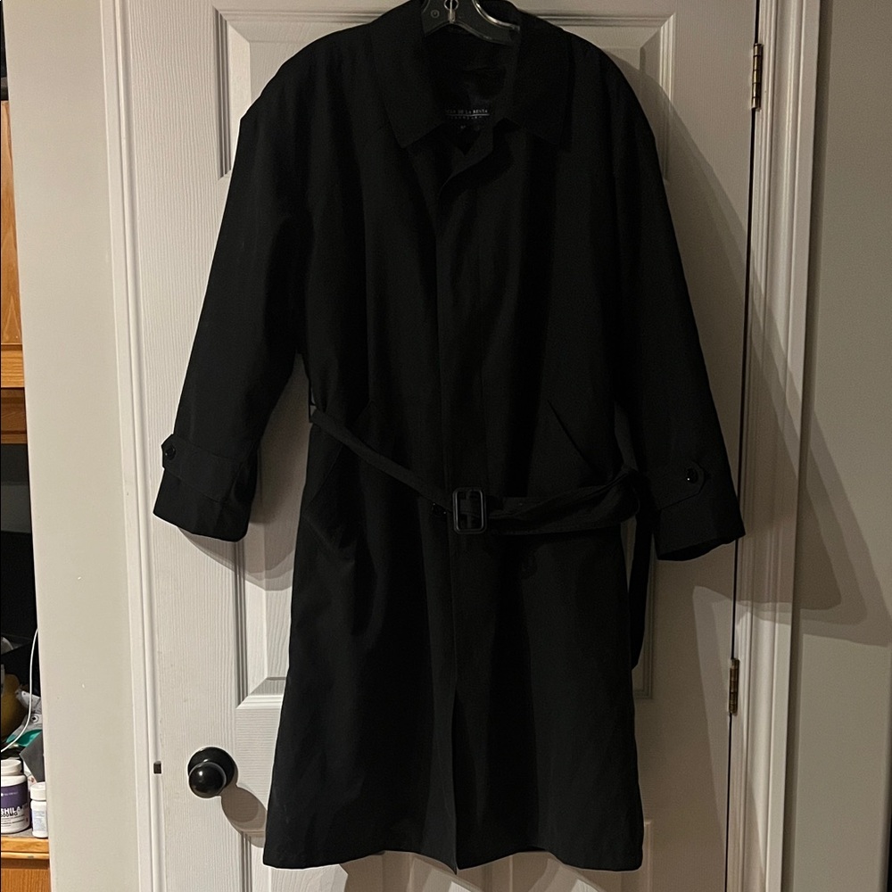 Oscar de la Renta Classic Black Trench Coat